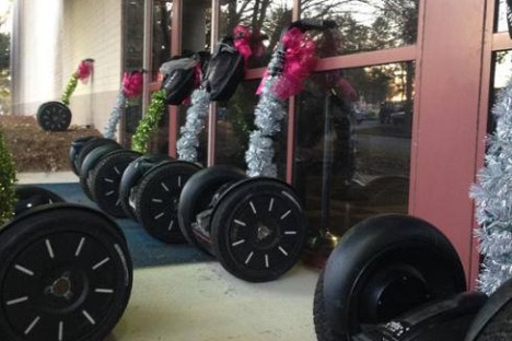 segway decorated with christmas things